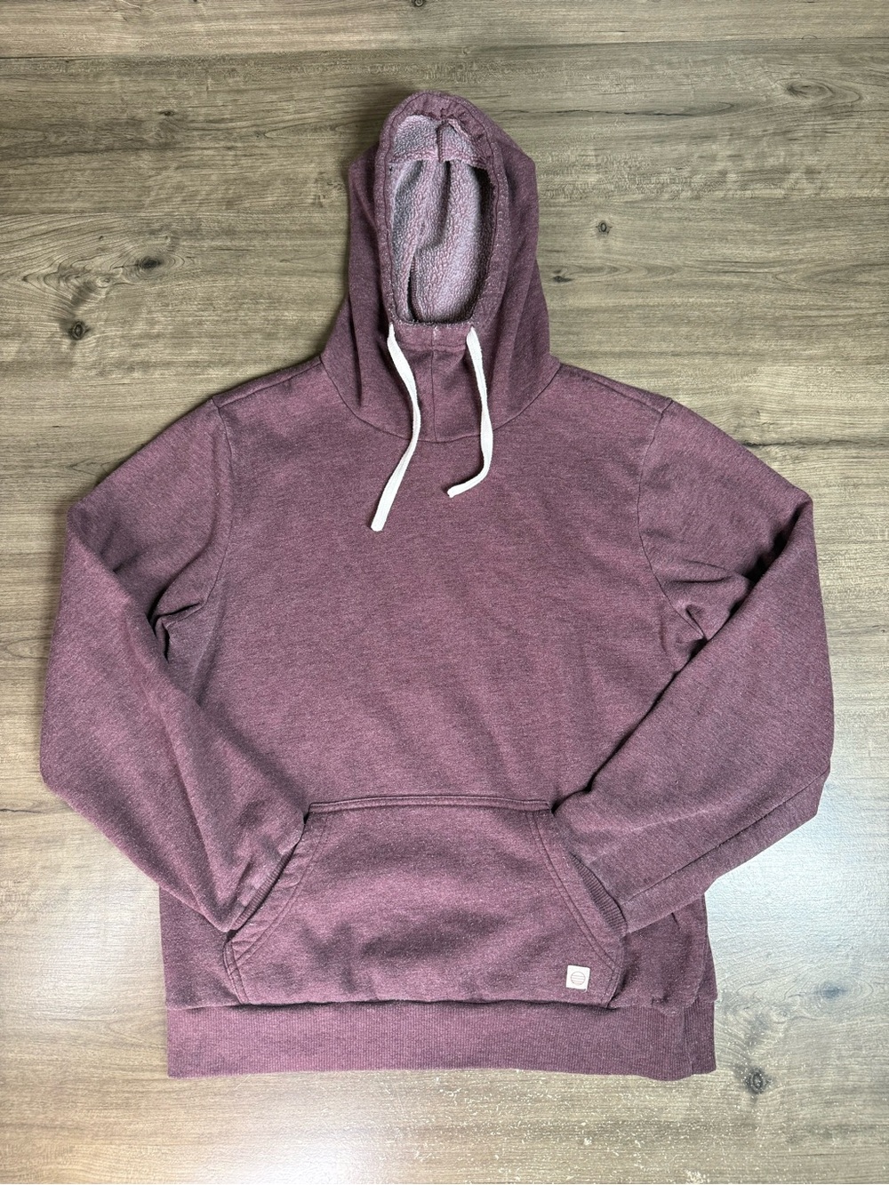 Marine Layer Cowlneck Pullover Hoodie Mens M Cabernet Burgundy Fleece Sweatshirt